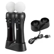 Enhanced Gaming Experience With Special Shape Designed Ps4 Vr Move Motion Controllers, Dual Controller Charger Ensures Ready-To-Go Adventure, Black