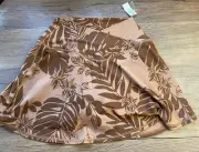 NWT Offline Aerie Hawian Skirt Skort Floral Leaf Brown Medium Free Shipping