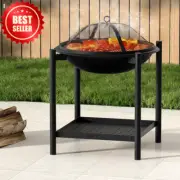 Fire Pit Charcoal BBQ Grill, Outdoor Camping Fireplace, Steel