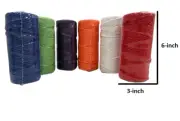 Macrame Cord, 3mm x 396 Yards, Natural Cotton Twine, 6 Rolls, Colored String