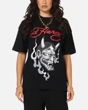 [ED HARDY] Ed Hardy Flash Demon T-shirt Black - Size 2XL 2XL Black