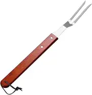 VINTORKY Stainless Steel BBQ Fork with Wooden Handle Comfortable Insulated Roasting Meat Forks for Grill Reusable Kabob Skewers for Vegetables and Fruits Essential Barbecue