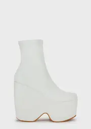[AZALEA WANG] Loxley Platform Boots - White