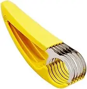 1 PCs Creative Stainless Steel Banana Chopper Fruit Cutter Cucumber Vegetable Peeler slicers Kitchen Tools, Yellow