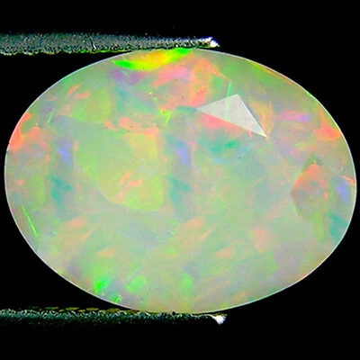 4.06 Ct Natural Ethiopian Faceted Opal Gemstone Multi Color Oval Faceted Cut