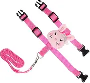 Kisangel 1Set Adjustable Rabbit Harness and Leash for Pets Lightweight and Wear Resistant Bunny Walking Rope for Hamsters Ferrets and Guinea Pigs for Outdoor