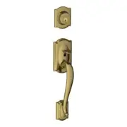 Schlage F92-CAM Camelot Dummy Exterior Handleset from The F-Series, Antique...