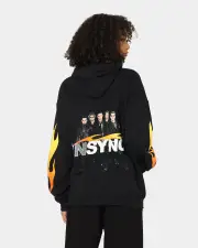 [NSYNC] Nsync Flame Photo Hoodie Black - Size L L Black