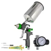 Pro 2.0mm HVLP Gravity Feed SPRAY GUN Air Regulator Auto Paint Primer Prime Car