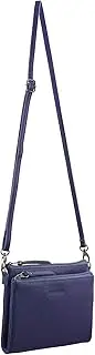[Pierre Cardin] Ladies Leather Wallet Purse Clutch Sling Body Bag - Sapphire