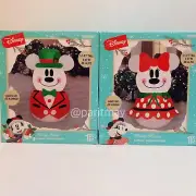 Gemmy Disney Mickey & Minnie Mouse Christmas Snowman Airblown Inflatable 2pk NIB