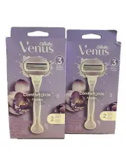 Gillette Venus ComfortGlide Freesia Women's Razor Handle + 2 Blade Refills