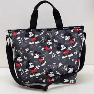 LeSportsac x Disney 灰黑快樂米奇 100週年 2431/4360 輕量 托特包 出遊 旅行 降落傘防