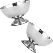 LIGIGWASH 2pcs Stainless Steel Snack Bowls Multi Functional Serving Cups for Salads Desserts Fruits Ice Cream Kitchen Essentials for Family Meals Gatherings