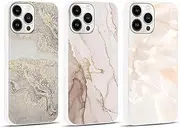 [Foonary] Pack of 3 Case for Apple iPhone 13 Pro Max 6.7 Inches, Mobile Phone Case with Pattern Girls Aesthetic Marble Pattern Motif Design Case, Silicone Protective Cover for iPhone 13 Pro Max, Marble