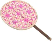 [FOMIYES] Bamboo Fan Hand Fans Decor Summer Woven Fan Bamboo Hand Fans Fan for Wedding Handmade Fan Fans for Wedding Fans Handheld Decorative Fans Handheld Bamboo Woven Fan Rosy