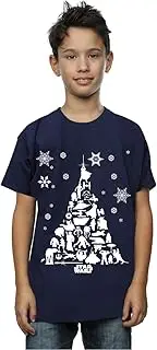 [Absolute Cult] Star Wars Boys Christmas Tree T-Shirt Navy Blue 12-13 years