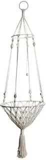Macrame Cat Hammock, Hanging Window Bed with Cushion, White Cotton Rope Basket