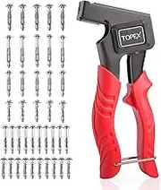TOPEX 41 Pieces Hollow Wall Anchor Fixing Gun Set Metal Setting Hand Tool Kit Wall Anchor Setting Wall Anchor Gun with Multiple Sizes Screws for Cavity Anchor Plasterboard Fixing