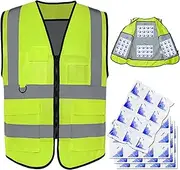 Safety Vest Reflective Cooling Vest with 4pcs Ice Packs Ice Cooling for Men Women High Visibility Security for Hot Weather Work Outdoor Construction, safety
