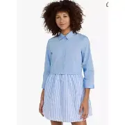 Anthropologie English Factory Stripe Contrast Mini Shirtdress, S