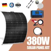 12V 380W Flexible Solar Panel Complete Kit Mono Home Caravan Camping Charging AU