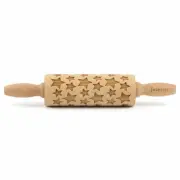 Folkroll dough roller stars rolling pin embossing roller pattern beech wood j...