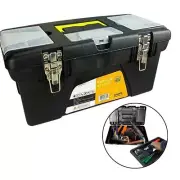 BIN BUDDY Robust Plastic Tool Box | 18.5" x 10" x 9" | Secure Metal Riveted...