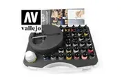 Vallejo 71172 Model Air 29 Basic Colors+Airbrush Plastic Case