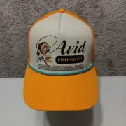 AVID Hat Cap Trucker Snap Back Bass Yellow White Rope Adjustable Fishing