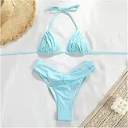 Bikinis Female Micro Folds Swimwear Women Bikini Set String Swimming Suit for Women Swimsuit