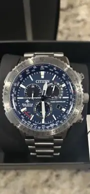 Citizen CB5010-81L Promaster Titanium Blue Dial Radio Controlled Eco-Drive Watch