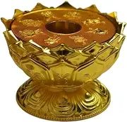 Tibetan Prayer Wheel 4.13" Gilt Buddhist Supplies Pure Copper Eight Auspicious Symbols Bronze Lotus Prayer Wheel Base