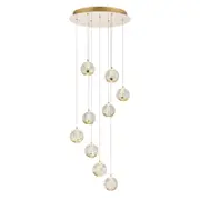 Sparks Gold Nonuple Lights Cluster Pendant