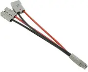 AIMALL 50A Anderson Plug Connector Y Adaptor, Double Splitter with 6mm Automotive Cable, Polarity Protected, 48A Continuous Rating, Genderless Power Connection
