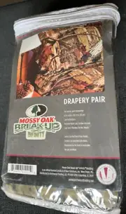 Mossy Oak Break Up Infinity Drapery Pair (2) 42x84" Panels Camouflauge NIP
