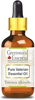 Greenwood Essential Pure Valerian Essential Oil (Valeriana officinalis) with Glass Dropper Steam Distilled for Personal Care 30ml (1oz)