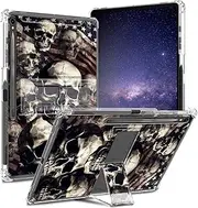 [ACWDMKH] for Samsung Galaxy Tab S9 Case,for Samsung S9 Tablet Case 11 inch 2023 with Kickstand Clear TPU Reinforced Corner Case for Samsung Galaxy Tab S9 (SM-X710/X716B),Skull Flag