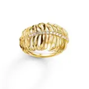 Geniune Thomas Sabo Gold Plated Feather Ring