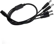TINEASUR 40cm Dc Splitter Cable 2.1mm Female Jack to 4 Male Plugs Adapter Extension Cord for Cameras