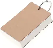 Veemoon Pages Kraft Study Cards with Binder Ring White Note Index Cards for Easy DIY Greeting and Memo for School Office and Outdoor Activities