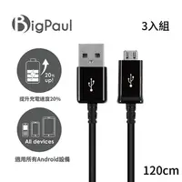 在飛比找PChome24h購物優惠-【Big Paul 】Micro USB 2.0快速充電傳輸