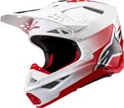 Alpinestars Supertech S-M10 Unite, motocross helmet , color: White/Red/Black , size: XL