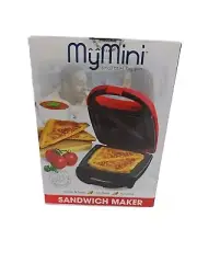 New Sealed Nostalgia My Mini Red Non-Stick Compact Sandwich Maker Grilled Cheese