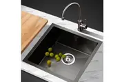 Cefito Kitchen Sink 44X44CM Stainless Steel Basin Single Bowl Black