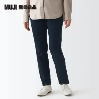 在飛比找momo購物網優惠-【MUJI 無印良品】女有機棉混彈性丹寧合身褲(暗藍)