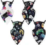 [Diusye] 4 Pcs Neck Gaiter Face Cover Bandana Scarf, Colorful Gamepad Joysticks
