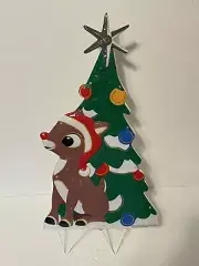 Lighted Rudolph and Christmas Tree, Christmas Indoor Decoration. NIB