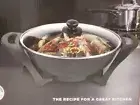 Electric Wok Nonstick Temp Adj Glass Lid Cool Touch Handles By Chefs Counter NEW