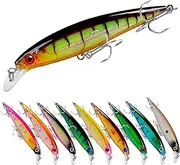 Lures for Bass, Freshwater Lures 10 Pack – Pre-Assembled Heads Anti-Corrosive Artificial Baits for Freshwater and Saltwater Outdoor Father's Day